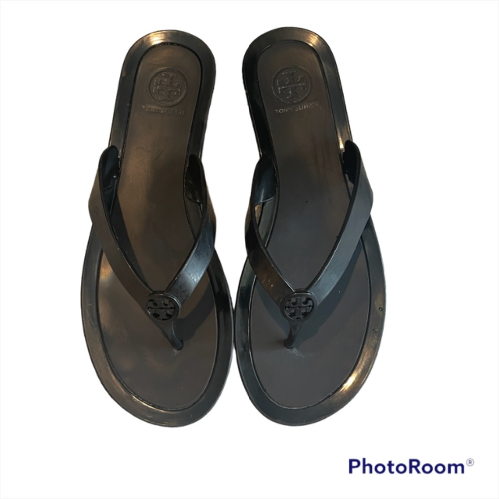 Tory Burch Black Flip Flops, Size 9
